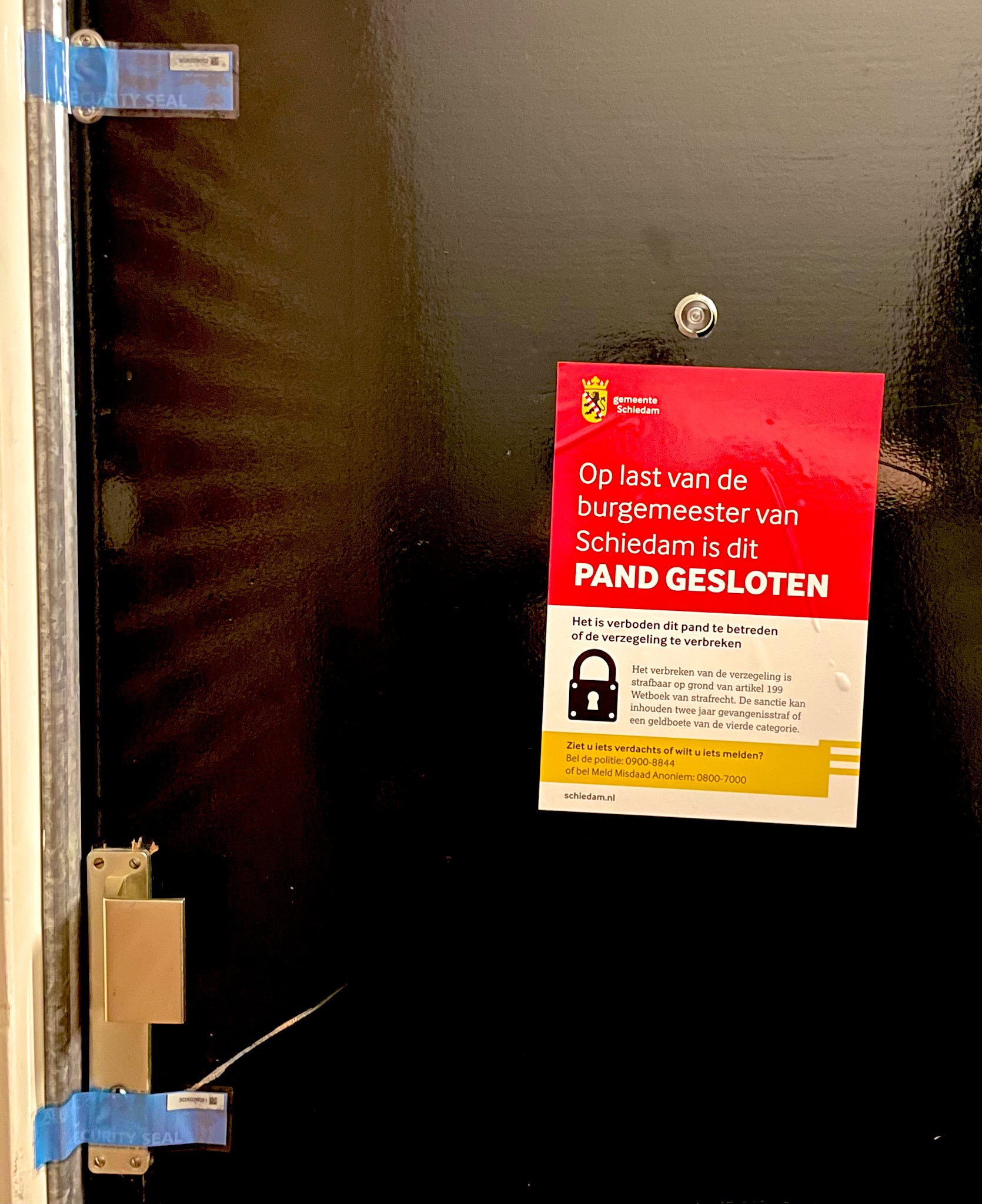 Illegale seksinrichting in Schiedam Centrum gesloten