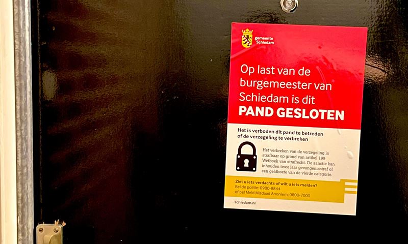 Illegale seksinrichting in Schiedam Centrum gesloten