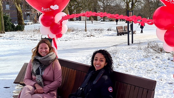 De stad was vandaag versierd met Valentijnsballonnen