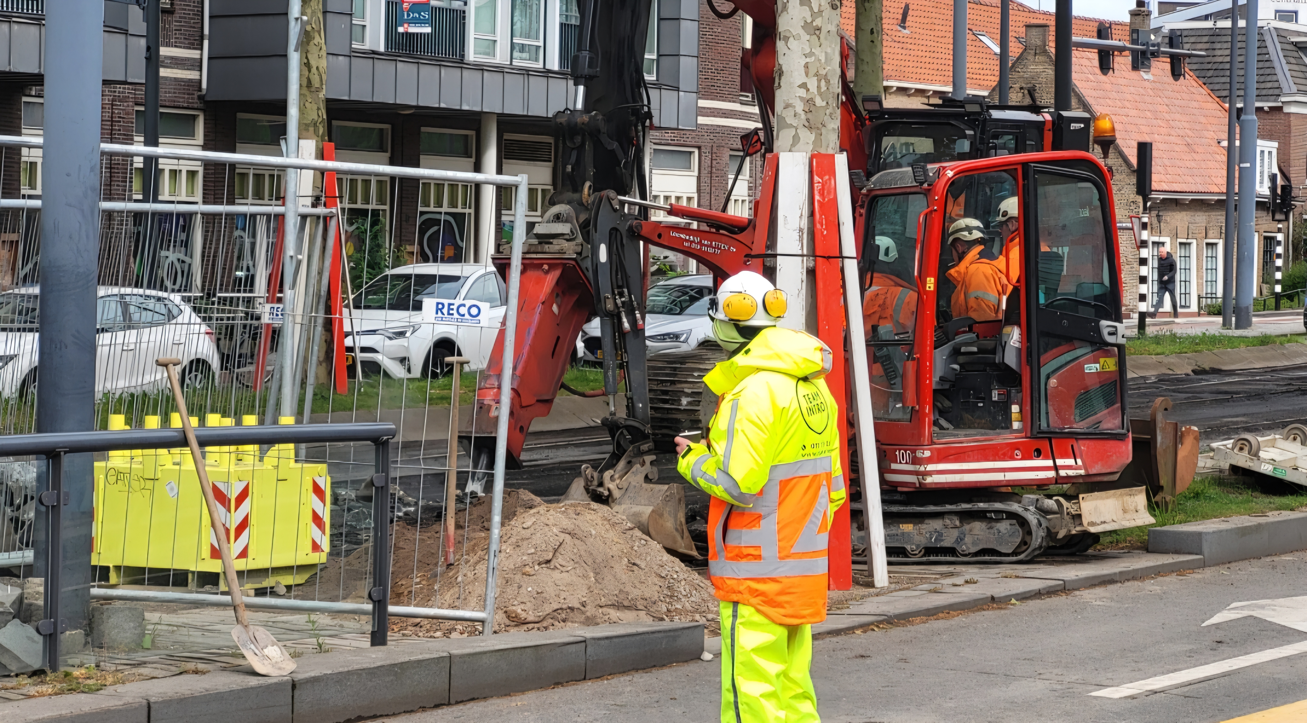 Werkzaamheden trambaan Broersvest - Overschiesestraat