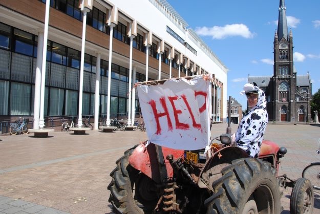 Eénvrouws boerenprotest op het Stadserf