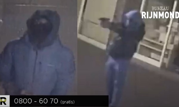 Links man die explosief plaatst, rechts man die schiet op café