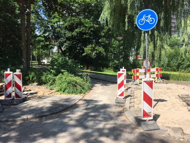 Werkzaamheden aan fietspad en voetpad