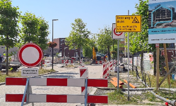 Stuk Parkweg tussen Van Haarenlaan en Nolenslaan afgesloten