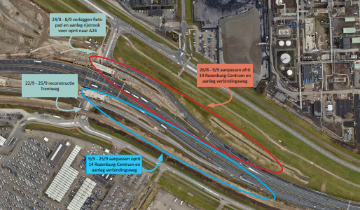 Werkzaamheden bij A15 Rozenburg vanwege Blankenburgverbinding 