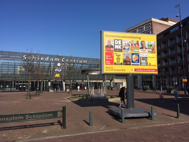 Tussenstand opkomstcijfers raadsverkiezingen in Schiedam