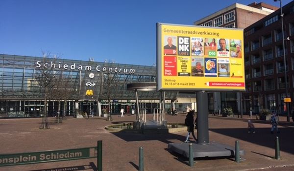 Tussenstand opkomstcijfers raadsverkiezingen in Schiedam