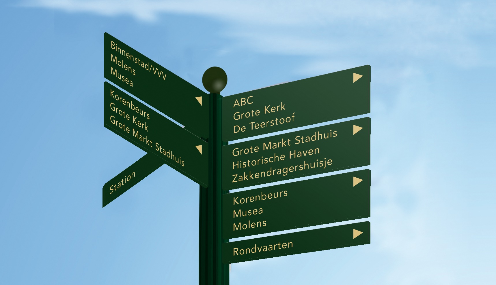 Er komt een nieuwe bewegwijzering voor voetgangers in Schiedam