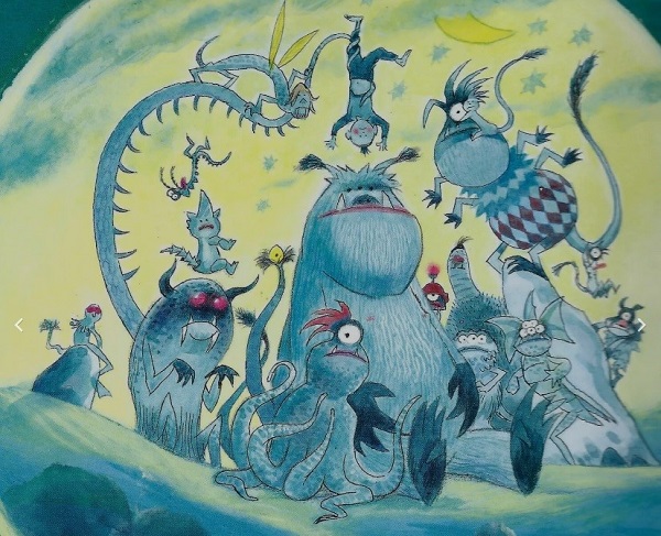 Poppentheater over monsters en jongetje dat niet wil slapen