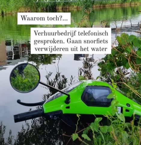Deelscooter in vijver aangetroffen
