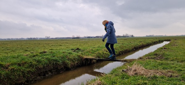  Tijdelijk wandelen door boerenland