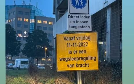 Vanaf vandaag geldt wegsleepregeling aan Noorderweg