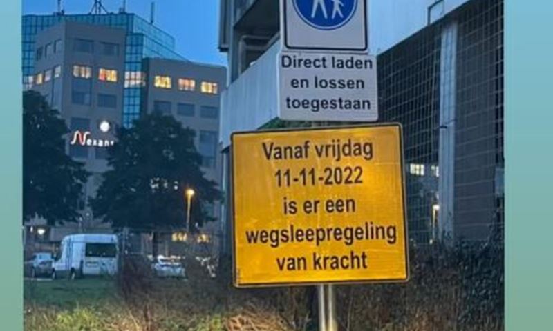 Vanaf vandaag geldt wegsleepregeling aan Noorderweg