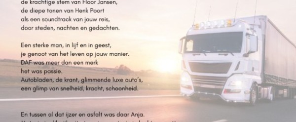 Voor jou, chauffeur van de wegen