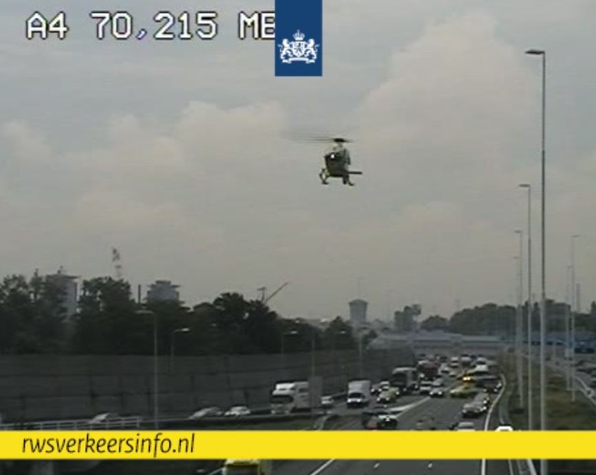 A4 dicht vanwege landing traumahelikopter