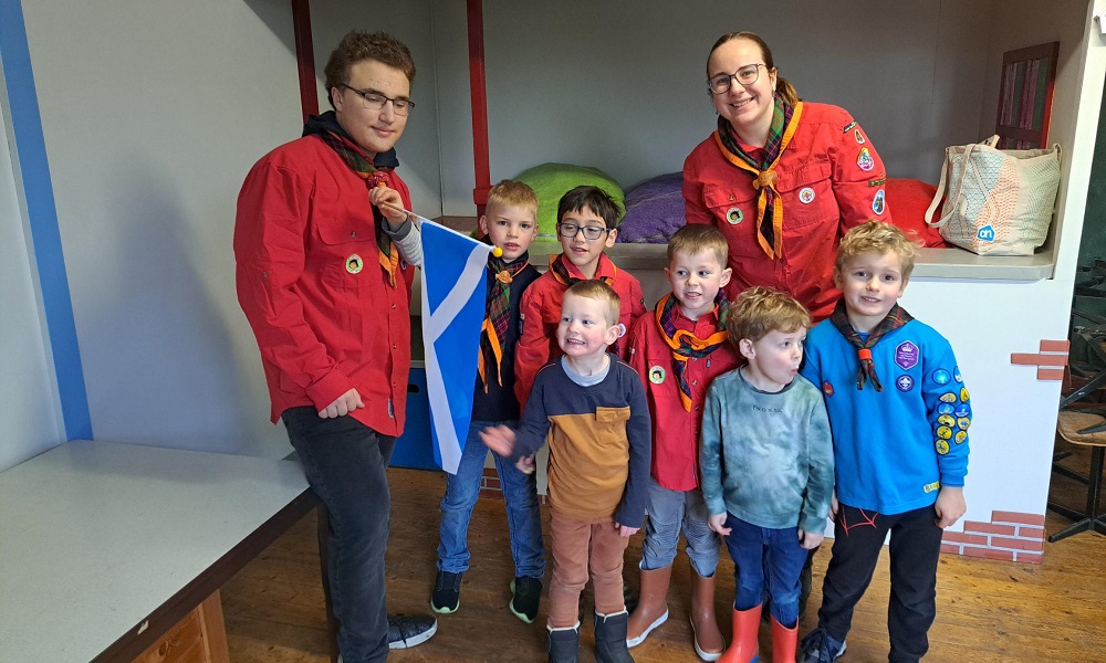 Schots bezoek voor bevers Scoutinggroep Taizé