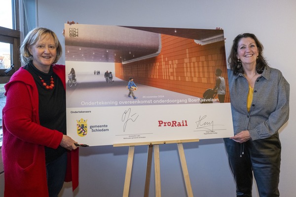 Schiedam en ProRail gaan nieuwe fietstunnel onder spoor maken