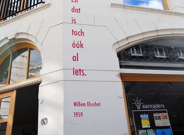 Schiedam eert Willem Elsschot met een muurtekst
