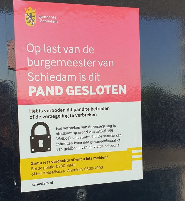 Autoriteiten sluiten illegaal bordeel in Schiedam Oost