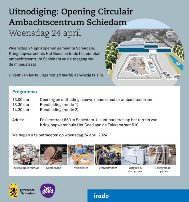 Uitnodiging opening circulair ambachtscentrum
