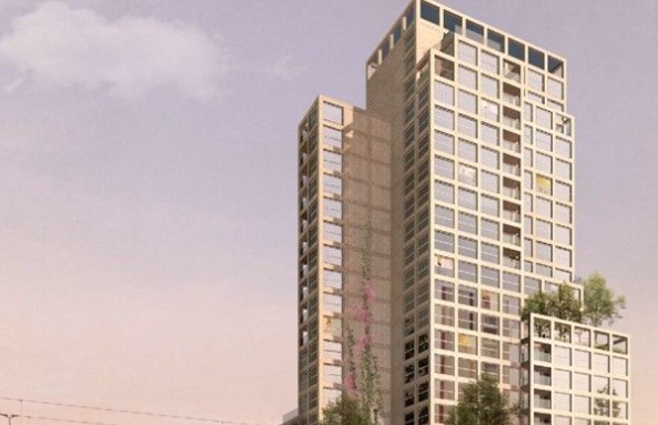 Deze 70 meter hoge woontoren komt aan Plein 40-45 