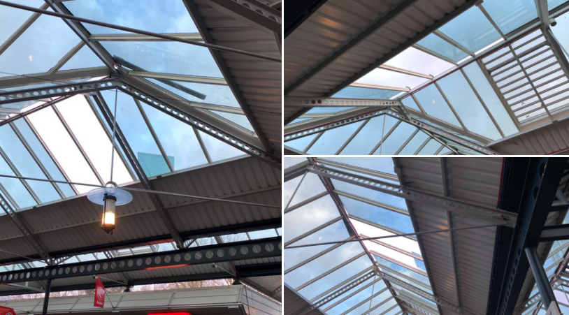 Gevaar: vallend glas in Hof van Spaland