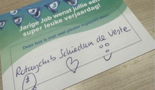 Rotary Schiedam de Veste helpt Stichting Jarige Job