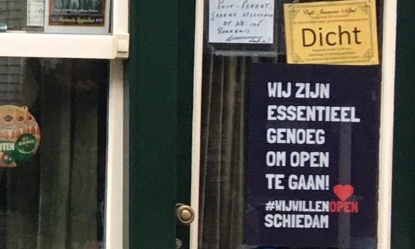 Maandagochtend protest in Schiedam tegen lockdown