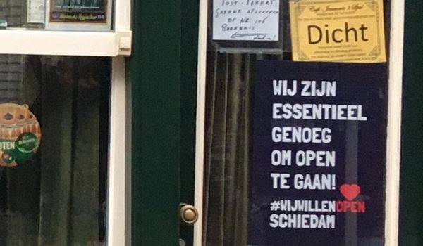 Maandagochtend protest in Schiedam tegen lockdown