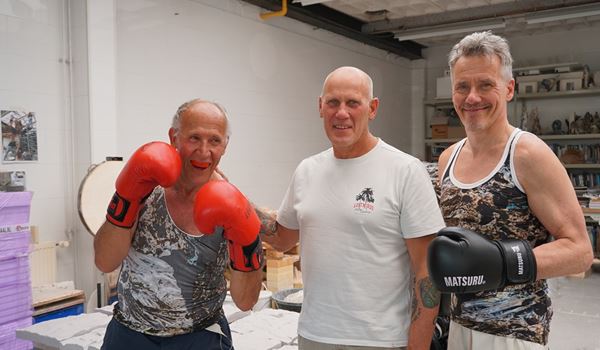 Fotoshoot voor kalender 2024 'Old School Boxing Hans de Jong'