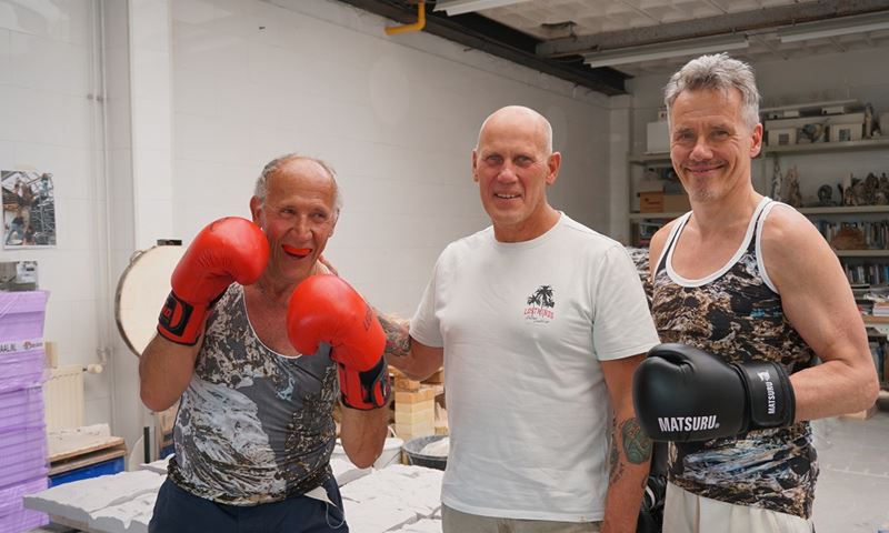 Fotoshoot voor kalender 2024 'Old School Boxing Hans de Jong'