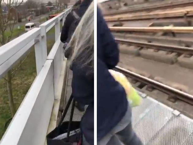  Reizigers moesten over hoge fly-over flink stuk teruglopen naar station Schiedam Centrum